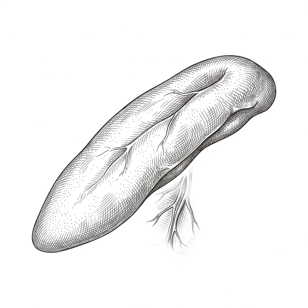 Engraving of a bison spleen