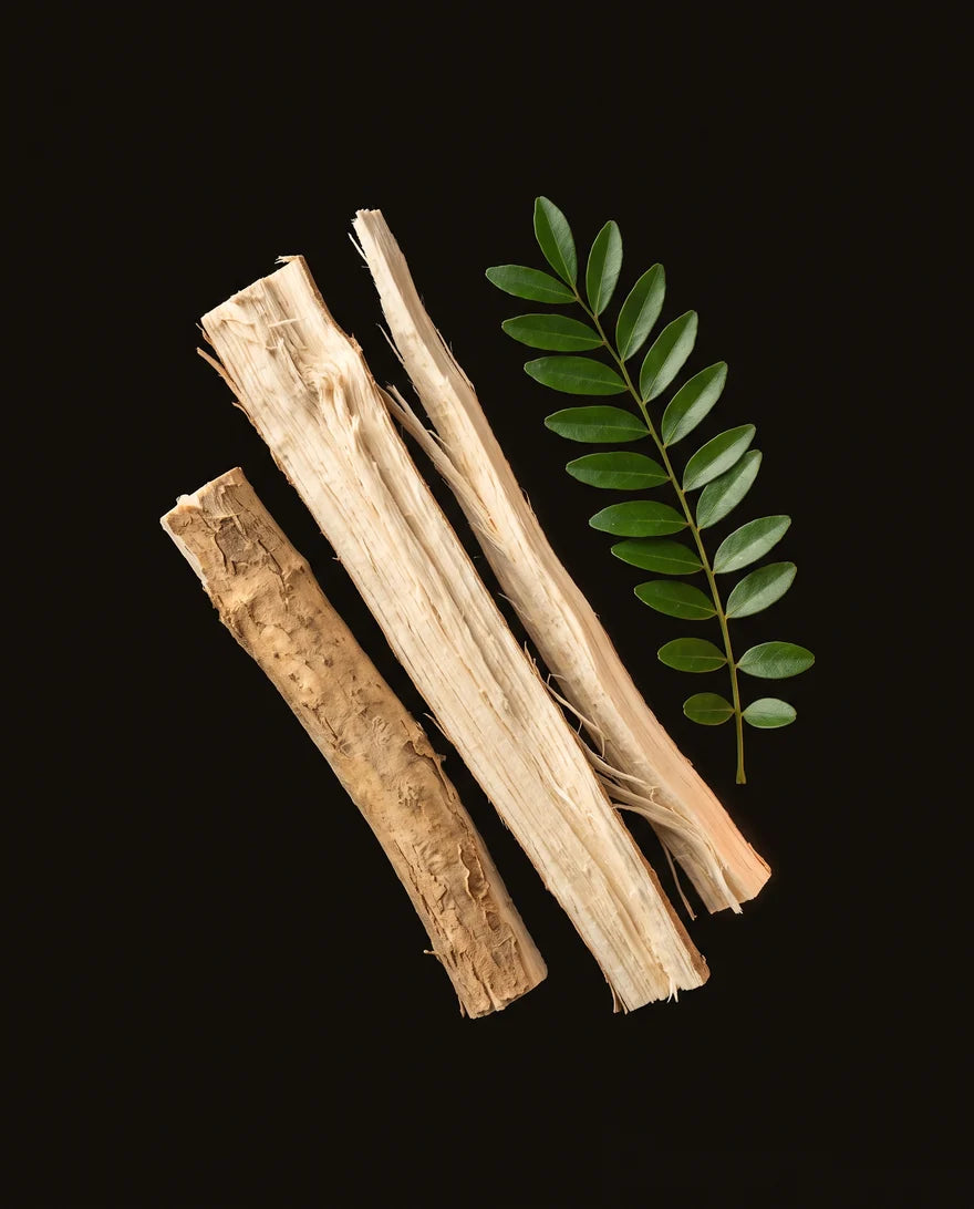 Tongkat Ali root and leaves